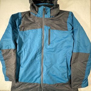 Pulse Snow Jacket Men Sz M Insulated Detachable Hoodie Teal Green-Blue Charcoal